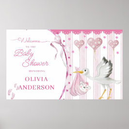 Poster Pousada de Cegonha Rosa Charming Personalizado