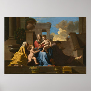 Poster Poussin - A Sagrada Família nos Degraus