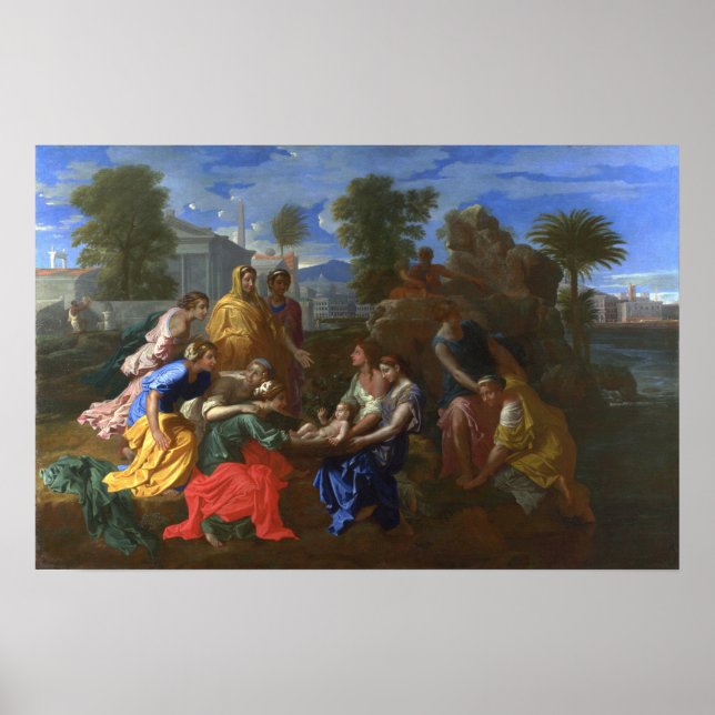 Poster Poussin - Descoberta de Moisés (Frente)