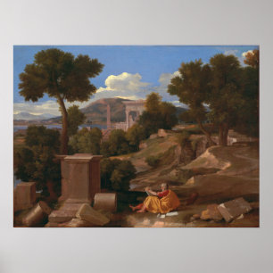 Poster Poussin - Paisagem com John Santo