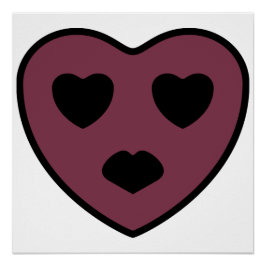 Póster Pout da face do coração