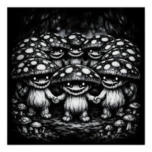 Póster Povo Fungo •  Criaturas da Floresta por BurnsInHel