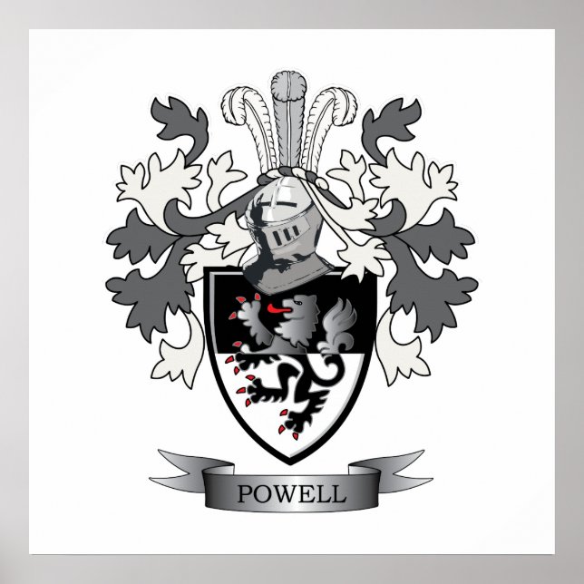 Póster Powell Family Crest Coat of Arms (Frente)