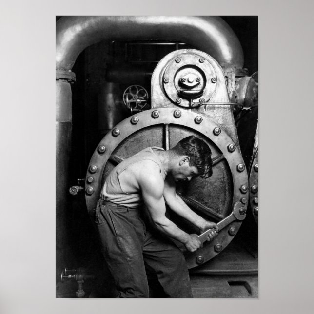 Poster Power House Mechanic 1920 - Lewis Hine (Frente)