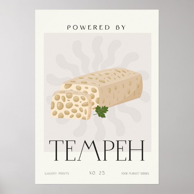 Poster Powered by Tempeh Plant Based Kitchen Decor  (Frente)