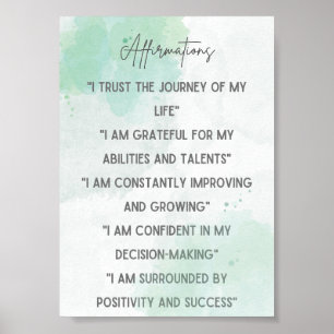 Poster Powerful Affirmations For Self Confidence  WallArt