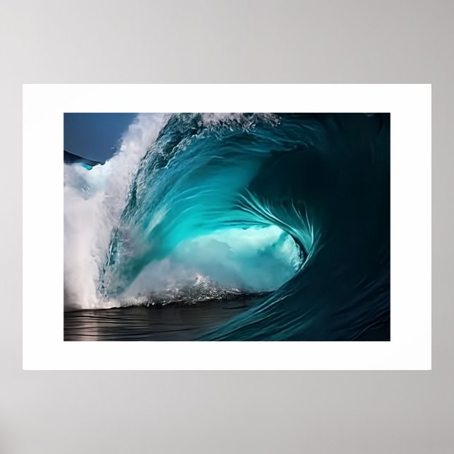 Poster Powerful Ocean Wave Majestic Blue Sea Nature  (Frente)