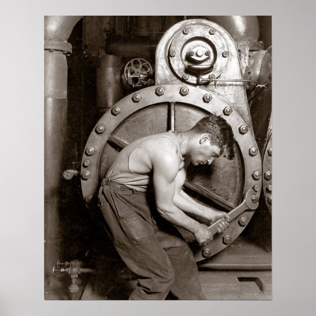 Póster Powerhouse Worker, 1920. Vintage Photo (Frente)