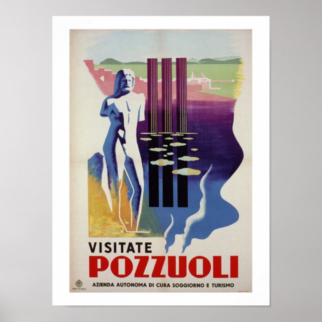 Poster Pozzuoli antiga cidade romana grega viagem da Itál (Frente)