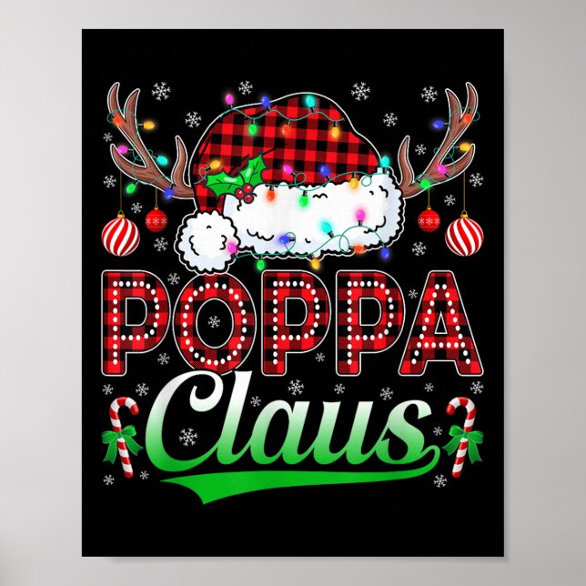 Poster Ppa Claus Christmas Lights Matching Family Xmas Pa (Frente)
