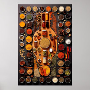 Poster Pprint de Fotografia de comida, Spice Kitchen Wall