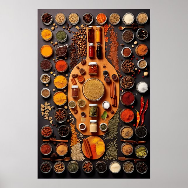 Poster Pprint de Fotografia de comida, Spice Kitchen Wall (Frente)