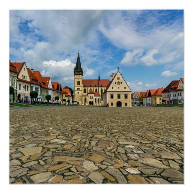 Póster Praça antiga da cidade de Bardejov, Eslováquia (Frente)