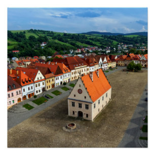 Póster Praça da cidade velha em Bardejov em o dia,