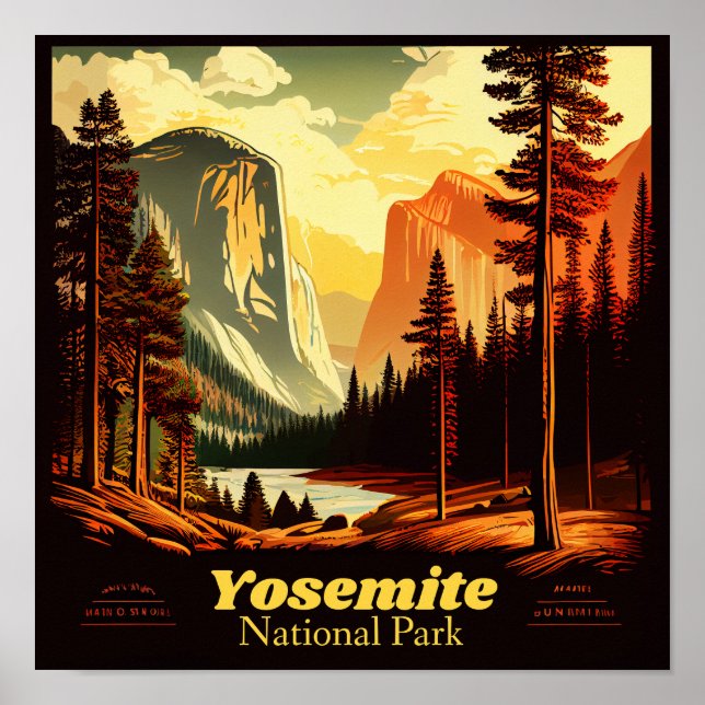 Poster Praça da Imagem do Parque Nacional Yosemite (Frente)
