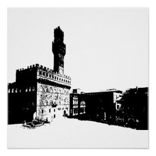 Póster Praça da Senhoria em Florença, Itália Central