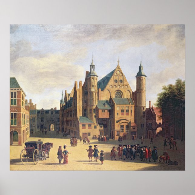 Póster Praça de uma cidade em Haarlem (Frente)
