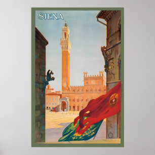 Poster Praça do Campo Siena Toscana Itália Vintage
