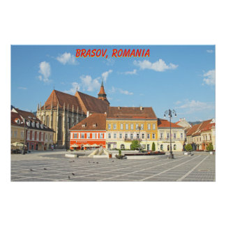 Póster Praça do Conselho de Brașov, Transilvânia, Romênia