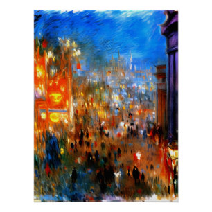 Póster Praça Leicester na Noite, Londres