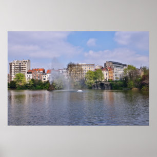 Póster Praça Marie-Louise em Bruxelas, Bélgica