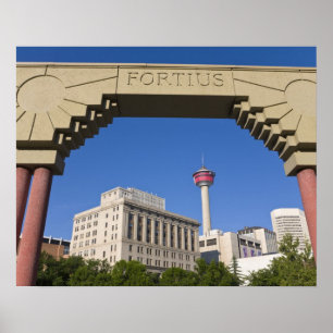 Póster Praça Olímpica e Calgary Tower, Alberta, Canadá
