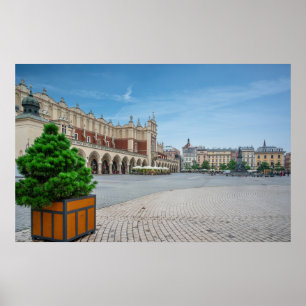 Poster Praça principal na cidade antiga de Cracóvia, Polô