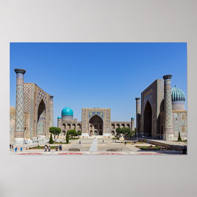 Poster Praça Registan - Samarkand, Uzbequistão, Ásia (Frente)