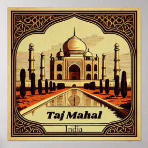 Poster Praça Taj Mahal Vintage