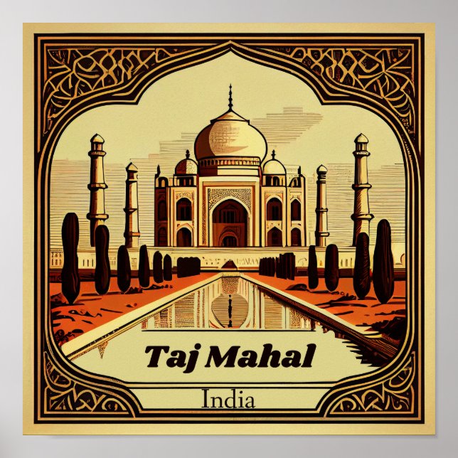 Poster Praça Taj Mahal Vintage (Frente)