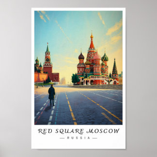 Poster Praça Vermelha Moscou Rússia Arte de Parede, Paisa