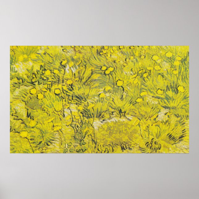 Poster Prado de Van Gogh - Flores Silvestres Amarelas Vib (Frente)