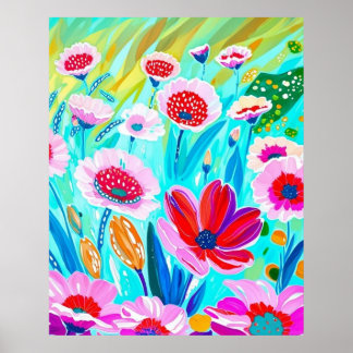 Poster Prados de flor selvagem vibrantes - Arte Floral Co