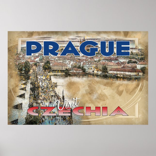 Poster Prag Visite Czechia (Frente)