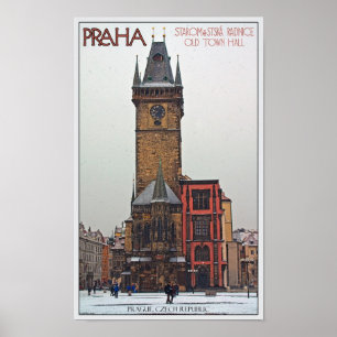 Poster Praga - câmara municipal velha