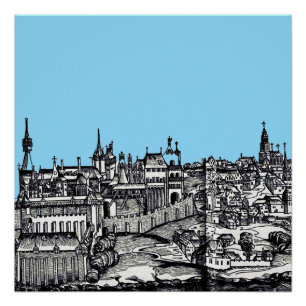 Póster Praga capital medieval da República Checa