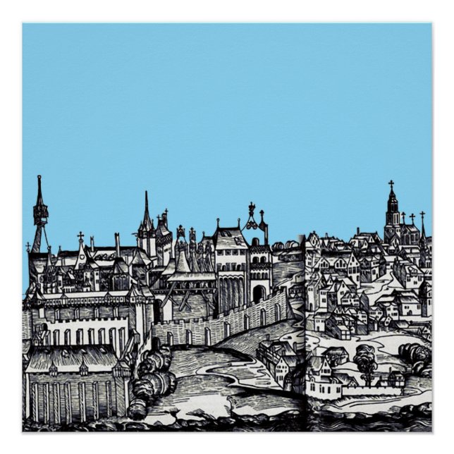 Póster Praga capital medieval da República Checa (Frente)