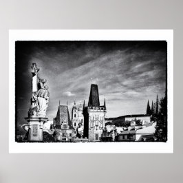 Poster Praga & Torre da Ponte Carlos /República Tcheca