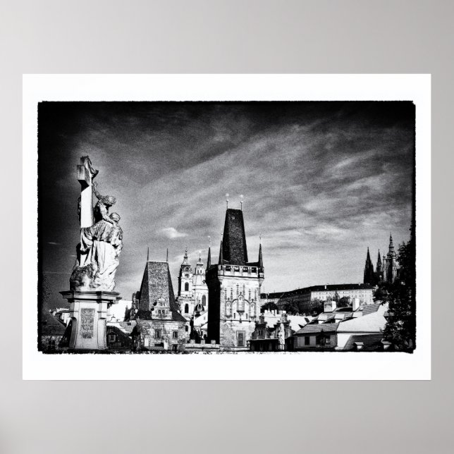 Poster Praga & Torre da Ponte Carlos /República Tcheca (Frente)