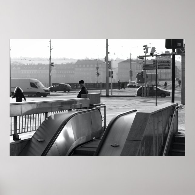 Poster Praga Urban Noir: Escalator Light (Frente)