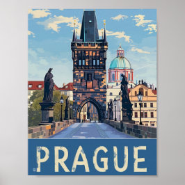 Poster Praga Viagem Familiar da Vintage Checa