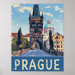 Poster Praga Viagem Familiar da Vintage Checa