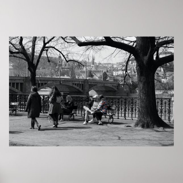 Poster Praga - Visão Mala Strana com Cor Seletiva (Frente)