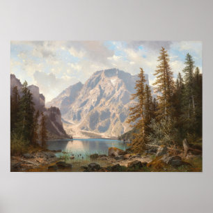 Poster Pragser - Wildsee com o Tirol Seekofel (1896)