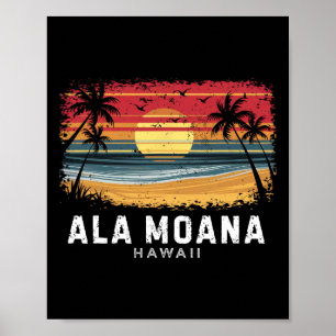 Poster Praia Ala Moana Havaí Prancha de Surf Praia