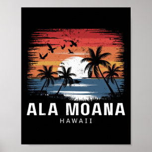Poster Praia Ala Moana Havaí Surfe Surfista