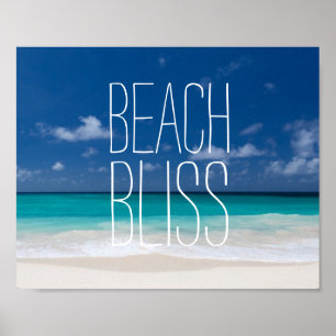 Poster Praia Bliss Caribe Paraíso Tropical