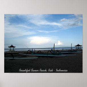 Póster Praia bonita de Sanur, Bali - Indonésia