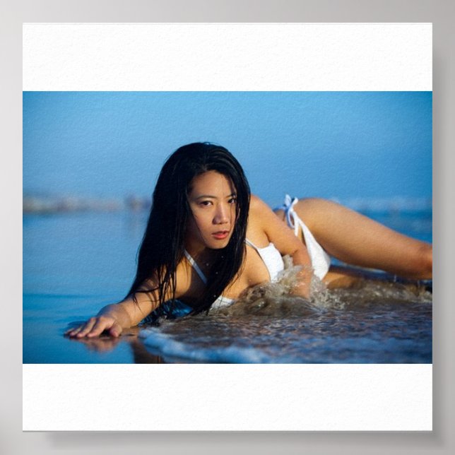 Póster Praia Branca de Biquíni (Frente)