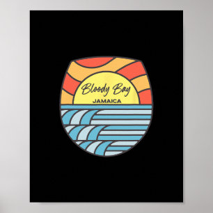 Poster Praia Byy Sangrenta Jamaica Pôr do Sol Orgulho Jam